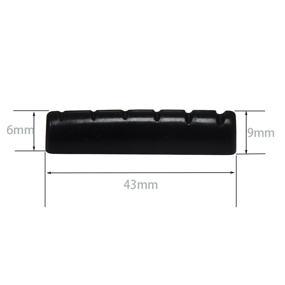 50pcs Universal Acoustic Guitar Bridge Nuts Replacement Plastic Black 43mm