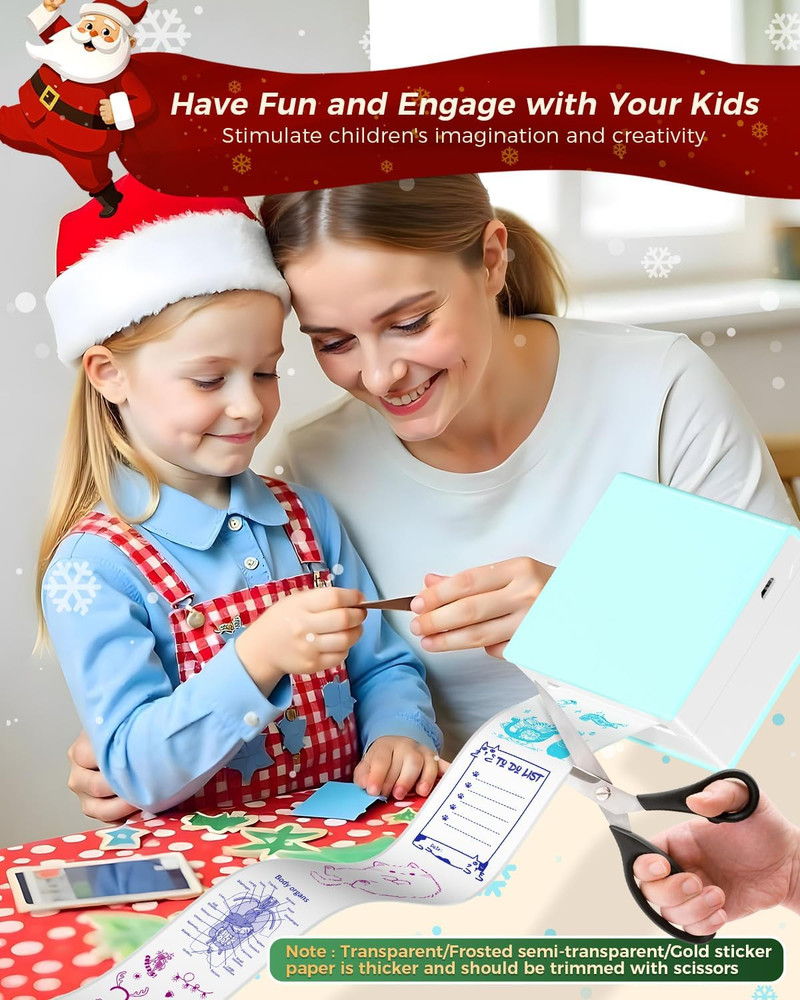 Memoking Print Pods Mini Printer - M02 Portable Gift Sticker Printer, Bluetooth