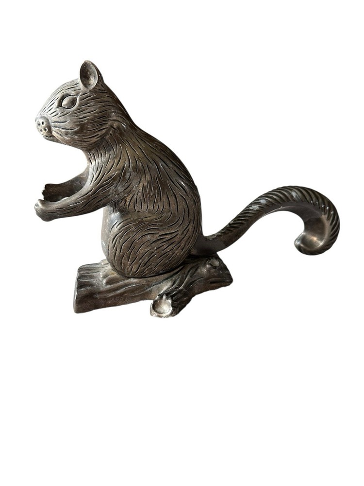 Godinger Silver Art Co Squirrel Figural Nut Cracker Silver-Plated Fall Decor