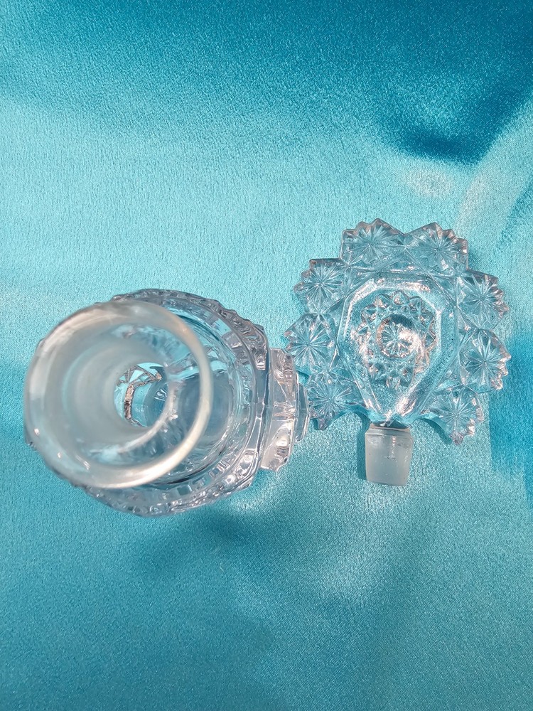 Vintage Crystal Perfume Bottle Pinwheel Pattern