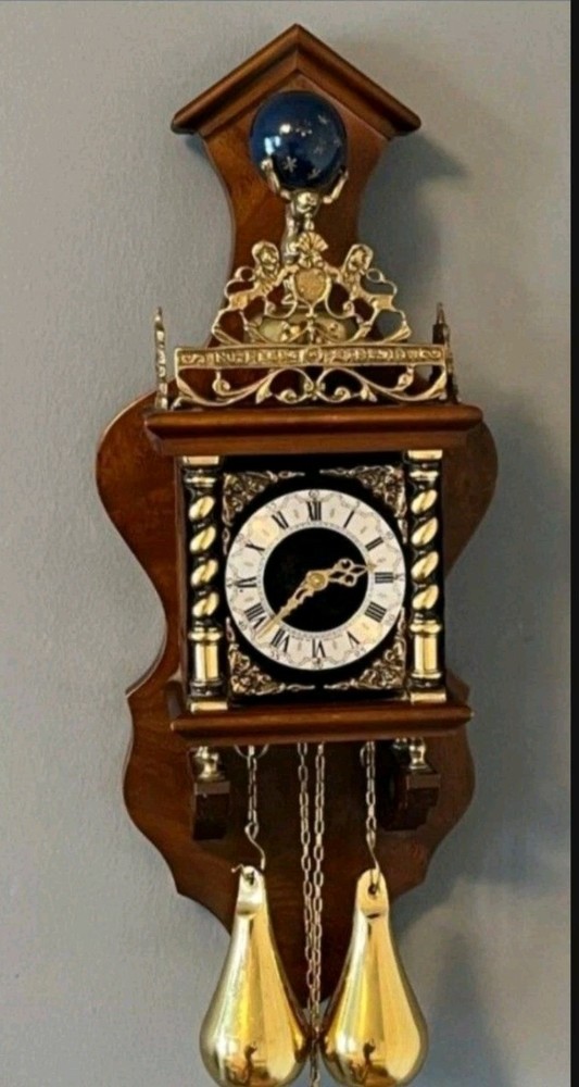 60's  ORIGINAL  DUTCH ZAANSE PENDULUM CLOCK - SHELF 27"×14"
