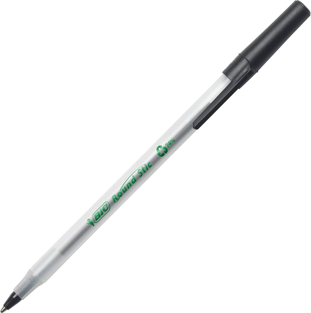Ecolutions 50-Pack Black Ballpoint Pens, Medium Point, 97% Recycled Plastic