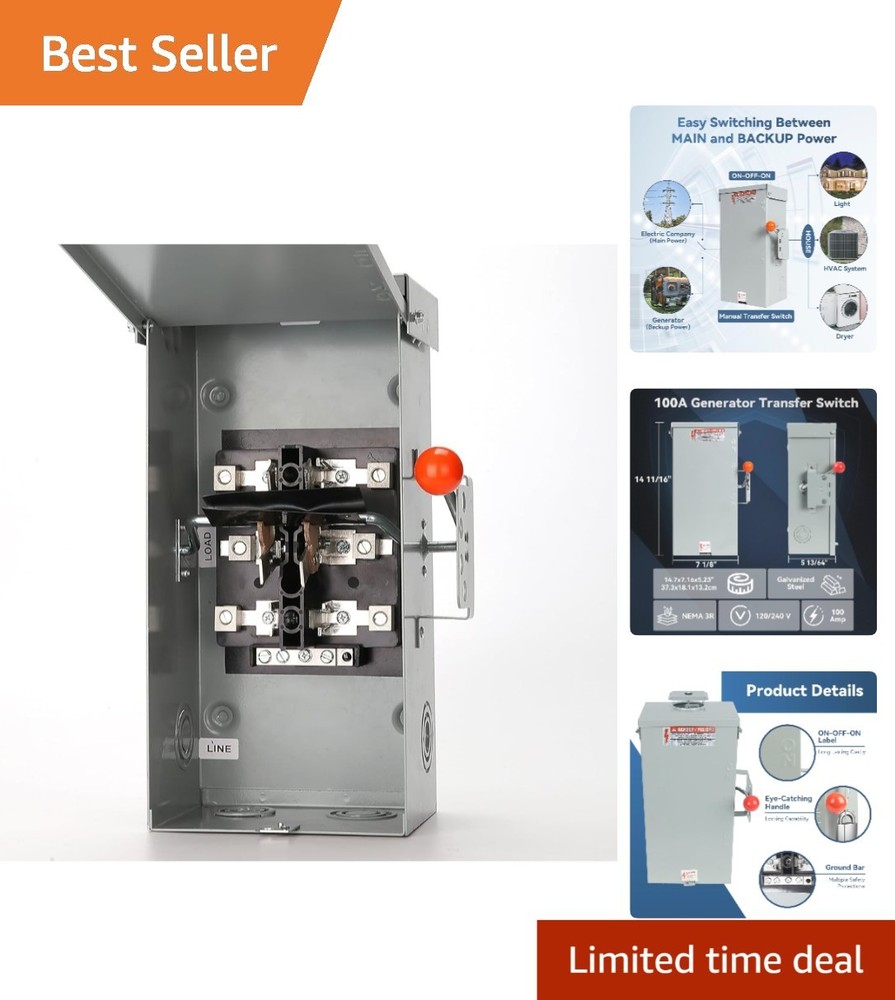 Durable 100 Amp Generator Transfer Switch - Seamless Power Transfer Solution