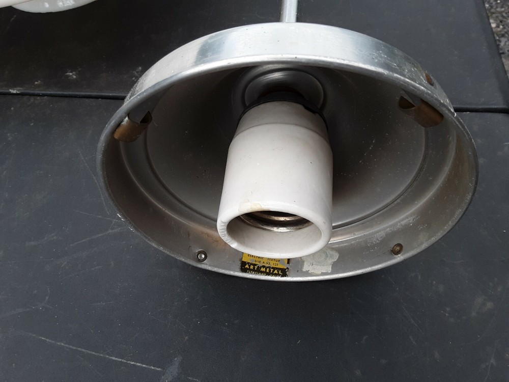 Vintage Art Deco Hanging School Light