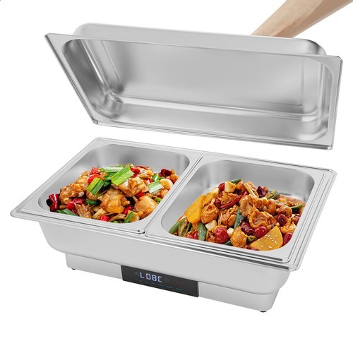9L Electric Chafing Dish with 2 Compartments & Smart Temperature Control