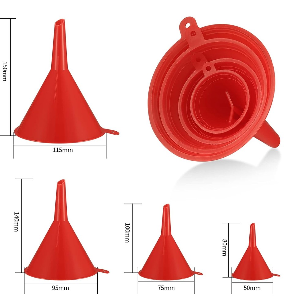 6 Piece Plastic Automotive Funnel Set