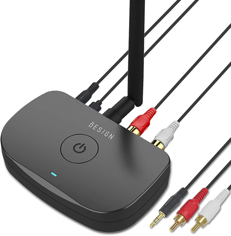 BE-RCA Long Range Bluetooth Music Receiver, Wireless Audio Adapter for Wired Spe