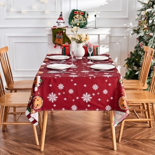 Christmas Tablecloth 60×84 Inch for Rectangle Tables, 60" x 84" (Rectangular)