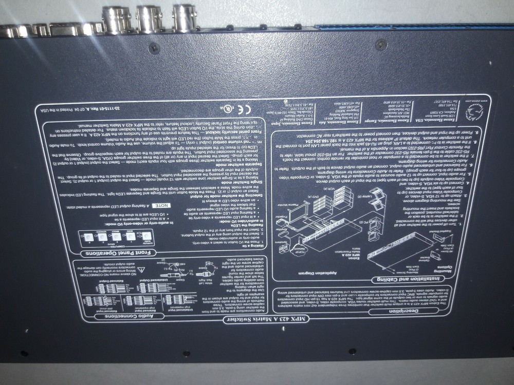 Extron MPX 423 A Media Presentation Matrix Switcher
