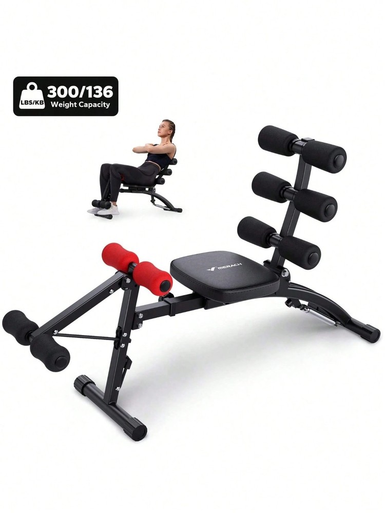 Multi-Functional Ab Workout Bench Sit Up Machine Home Gym Core Trainer 300 Lbs