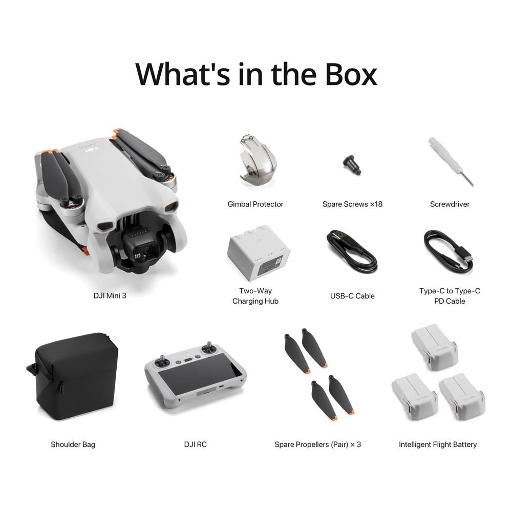 DJI Mini 3 Drone Quadcopter Fly More Combo Kit + RC Smart Remote Deluxe Bundle
