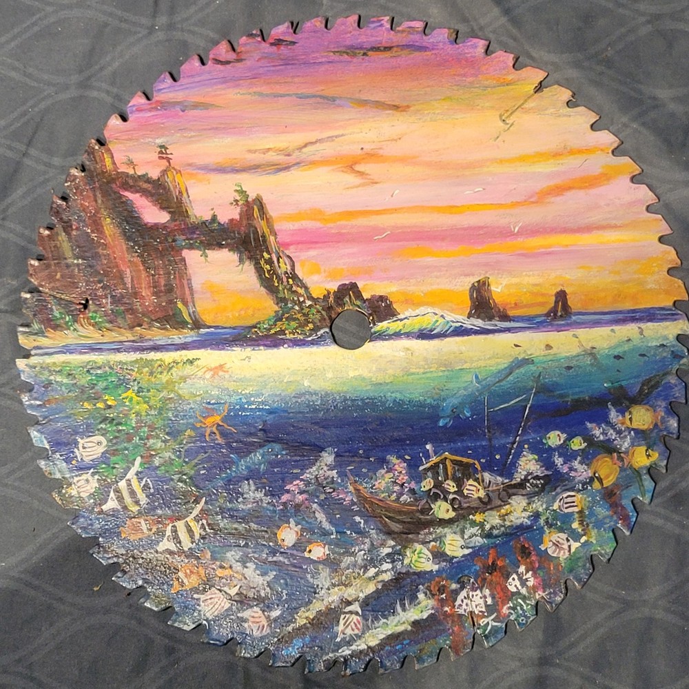 Hand Painted Saw Blade