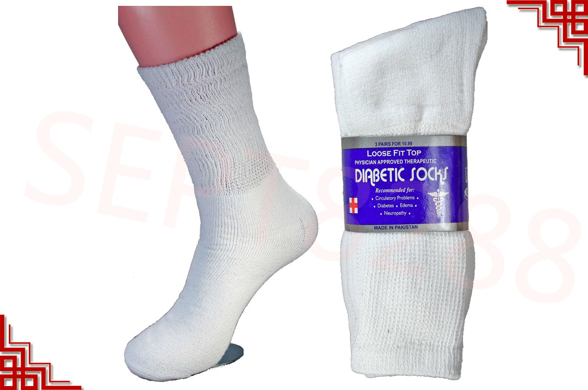 3,6,12 Pairs Diabetic Crew Circulatory Socks Health Mens Cotton 9-11 10-13 13-15