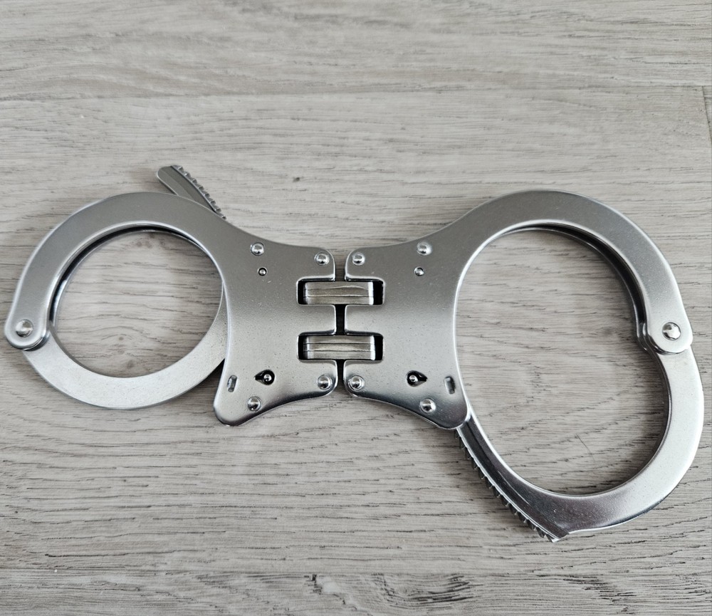 Leg Irons & Hinged Handcuffs set with two keys