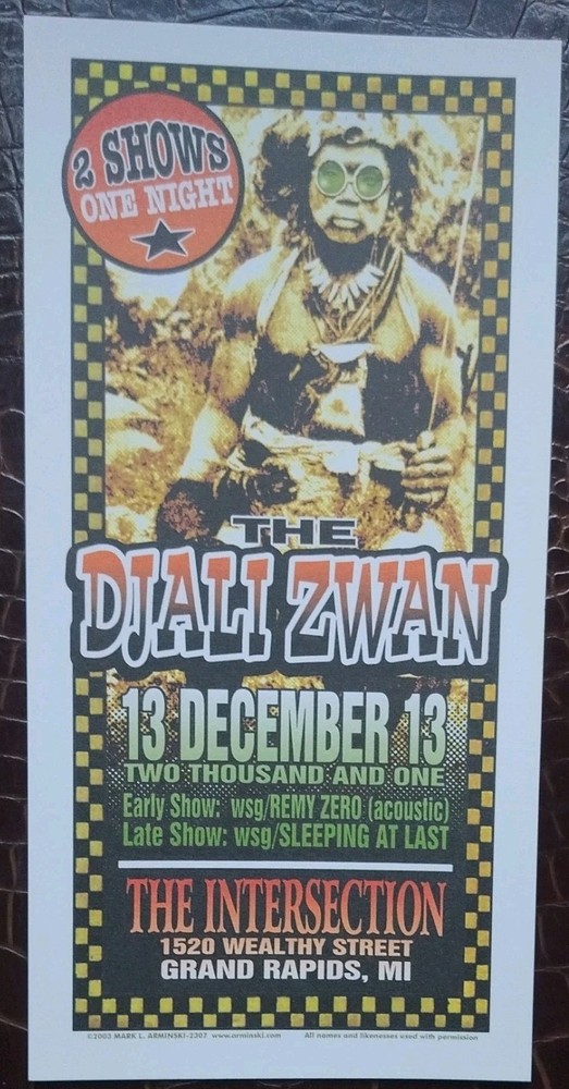 DJALI ZWAN HANDBILL BY MARK ARMINSK IN 2001 AT THE INTERSECTION GRAND RAPIDS MI