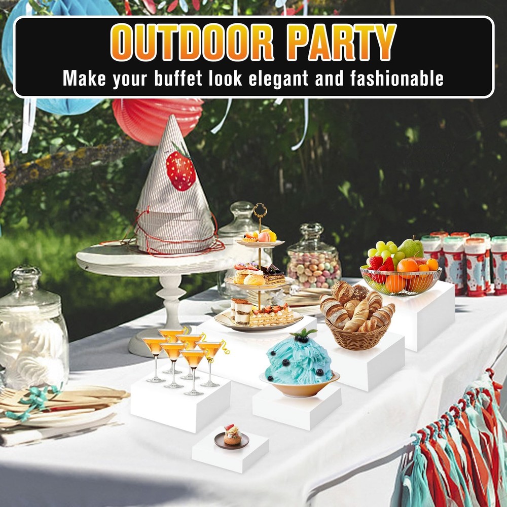 6PCS Buffet Risers, Food Display Risers for Party, Buffet Riser for Buffet Ta...