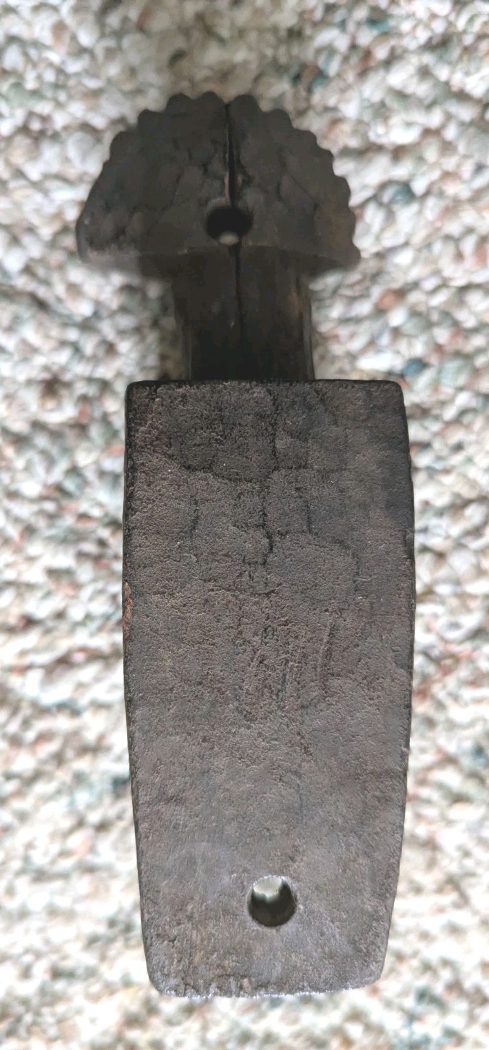 AFRICAN HEDDLE PULLEY ABSTRACT DESIGN TEXTILE WEAVING TOOL WOOD UTILITARIAN