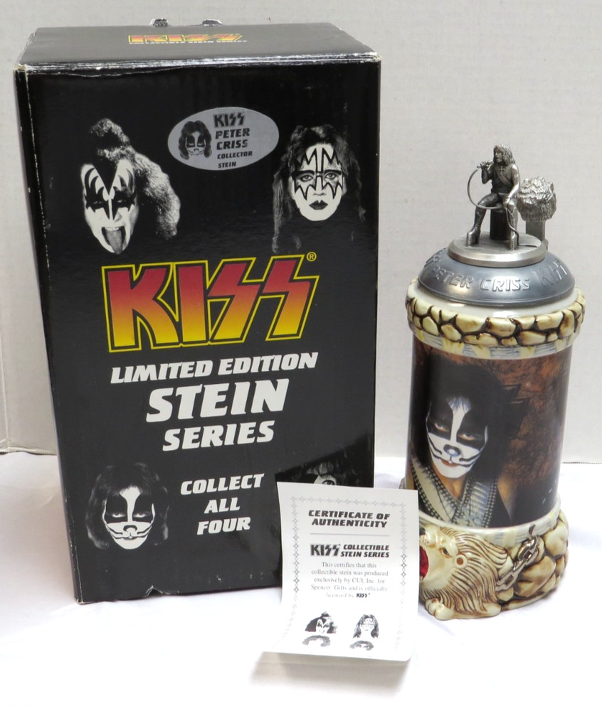 KISS PETER CRISS BEER STEIN IN BOX WITH COA #678