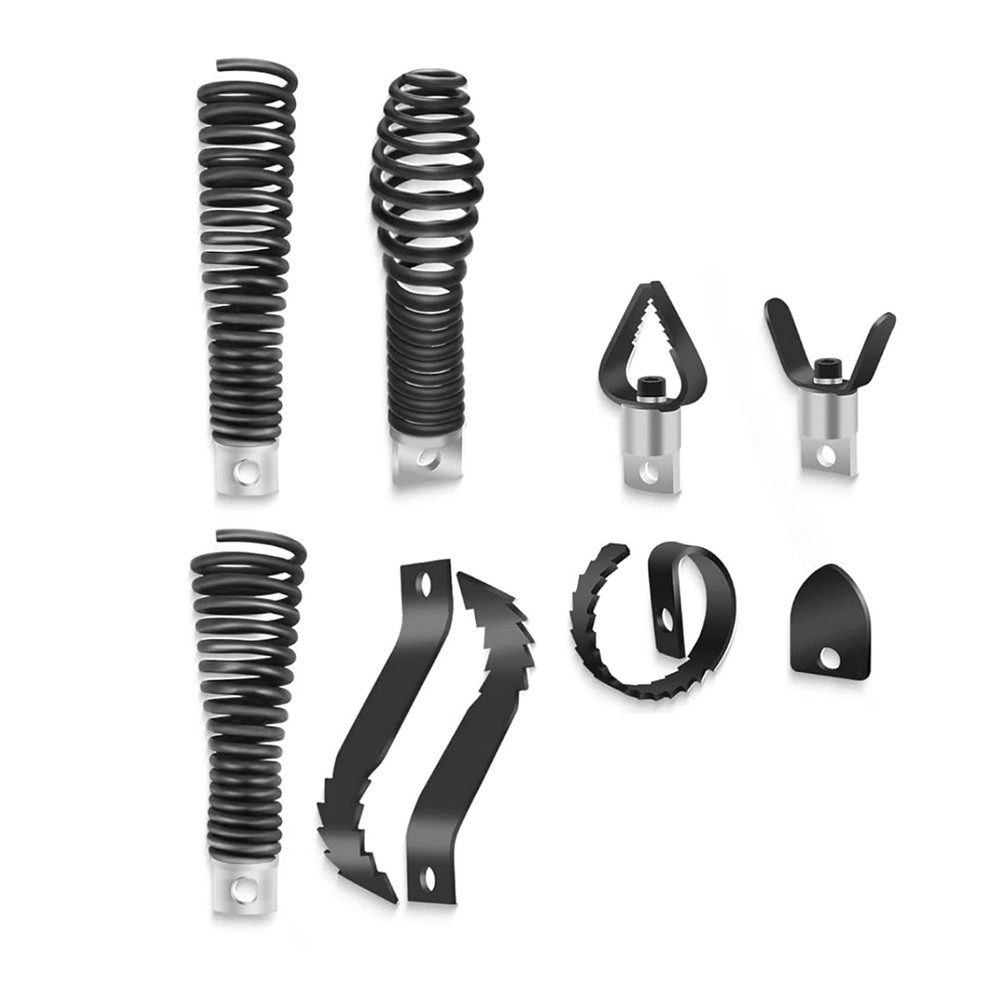 8PCS Professional Drain Snake Drill Bits Multi-Function Cutter Head Attachments