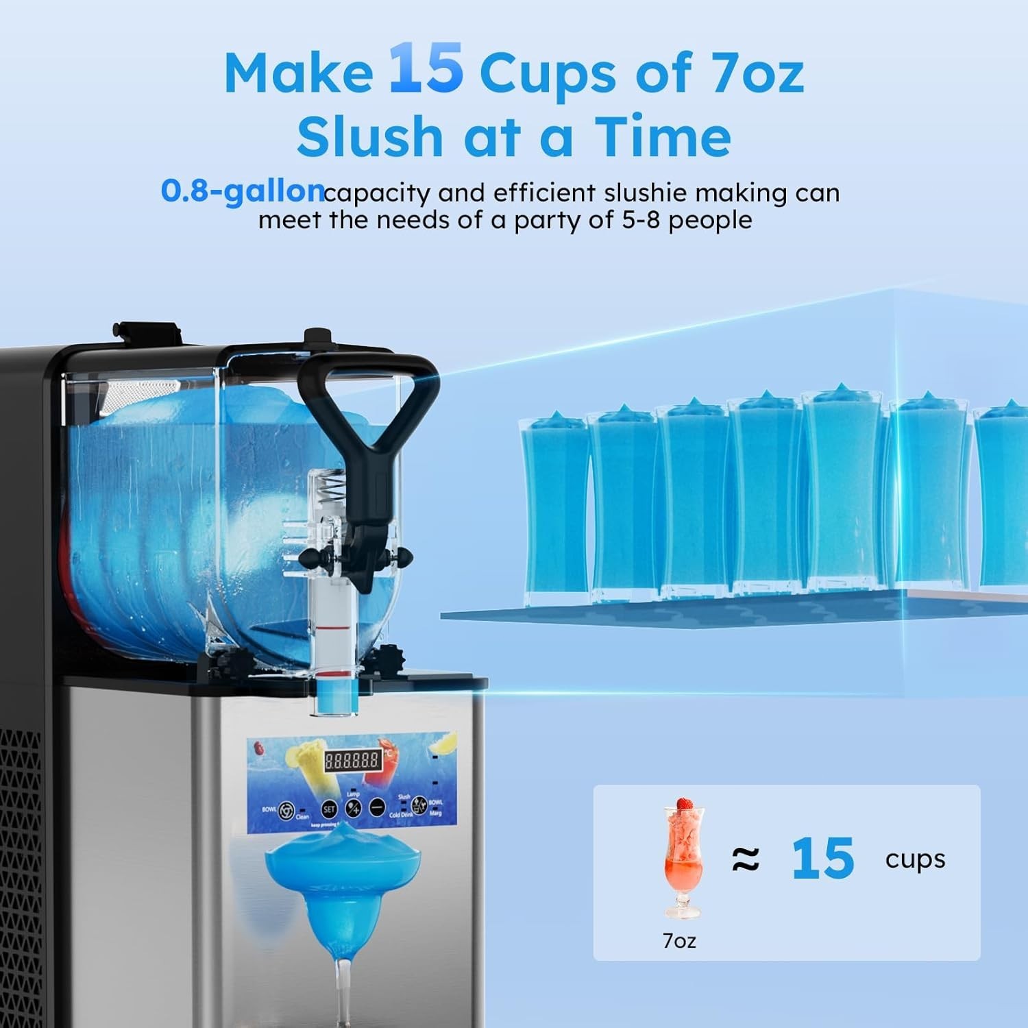 Commercial Slushy Machine Smoothie Maker 3Lx1 Tank Frozen Drink Daiquiri Machine