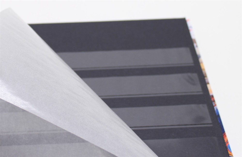 32 Page World Stamp Stock Book Black Pages Double Glassine Interleaves 9 Strips