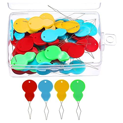 24 Pieces Gourd Shaped Plastic Needle Threaders, Plastic Wire Loop DIY Needle