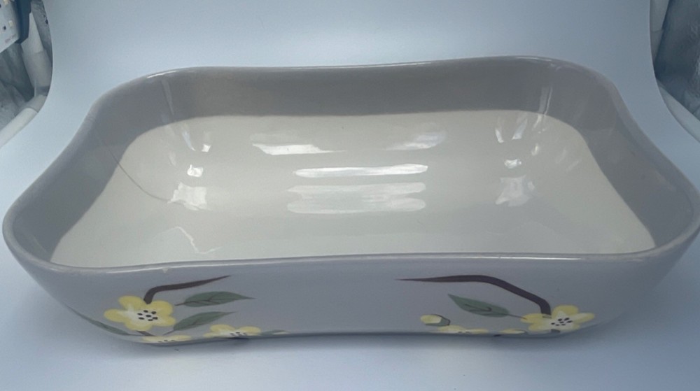 Vintage Weil Ware Blossom Hand Ceramic Rectangle Baking Dish