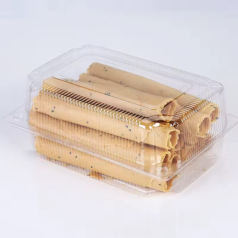50PCS Clear Pastry Boxes Leakproof Plastic Cake Tray Display