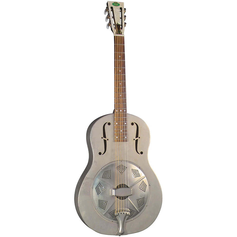 Regal RC-43 Antiqued Nickel-Plated Body Triolian Resonator Guitar 19788141388 OB
