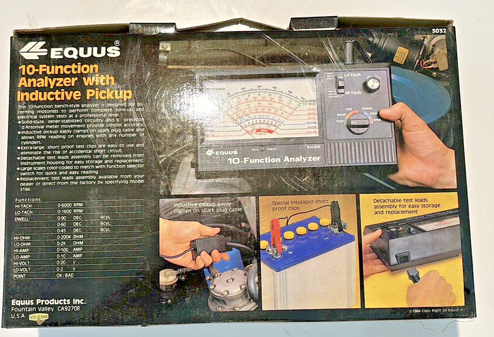 EQUUS 3032 10 Function Analyzer, 3050 Remote Start Switch, 3110 Timing Light
