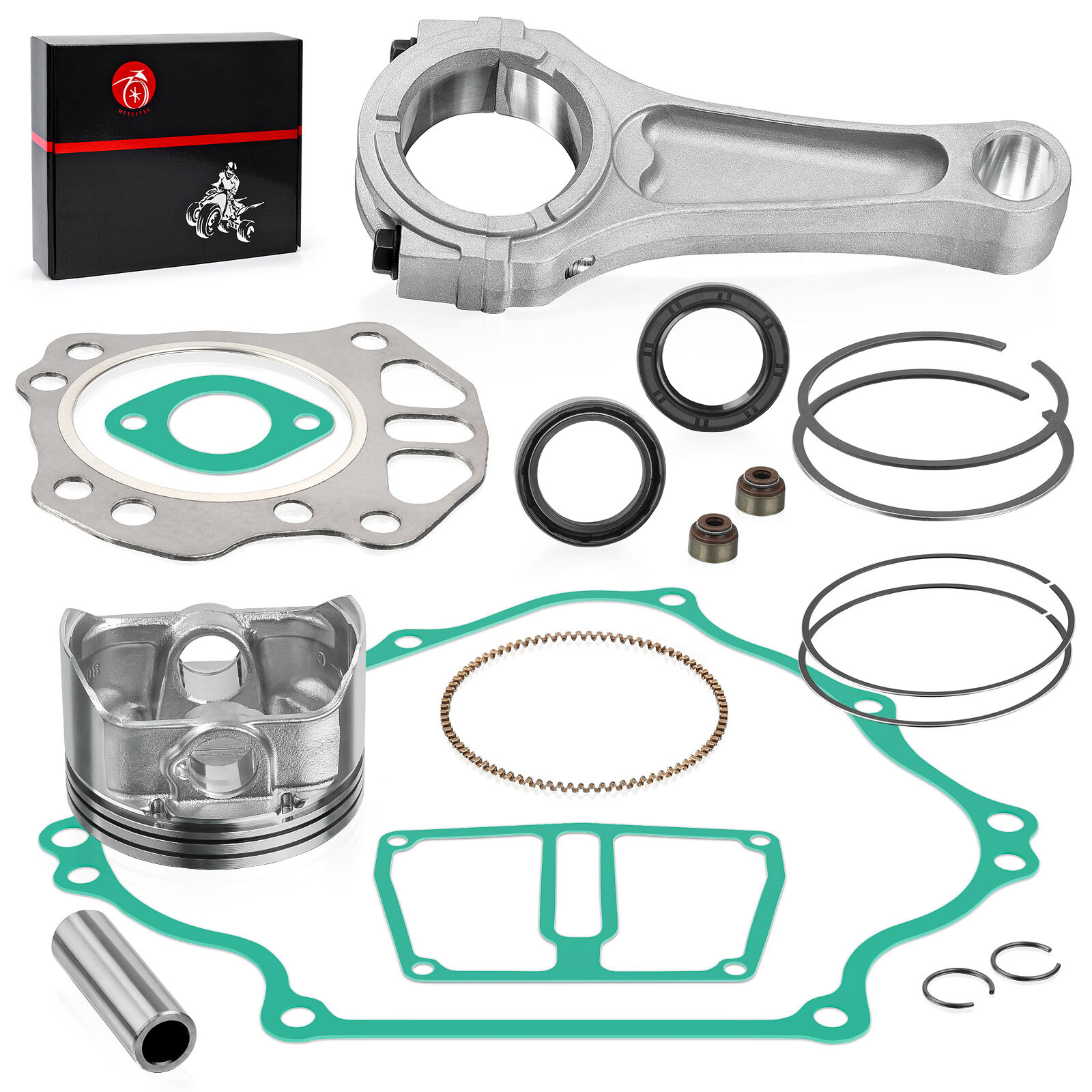 Engine Rebuild kit Piston Gaskets Connecting Rod for Kawasaki Mule 600 610 KAF40