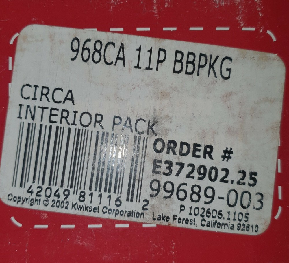 Kwikset 99689-003 968CA Circa Interior Knob Pack
