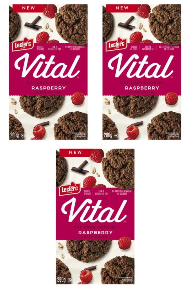 Vital Cocoa Oat Bran Cookie Raspberry 280g (3 Pack)