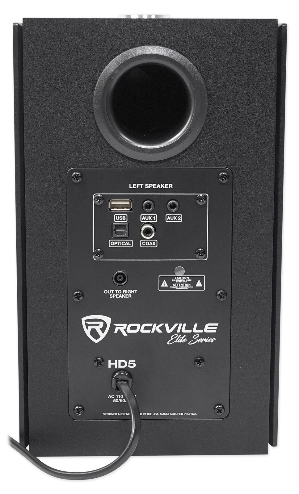 (2) Rockville HD5B 5" Powered Studio Monitor Bluetooth Bookshelf Speakers-Black
