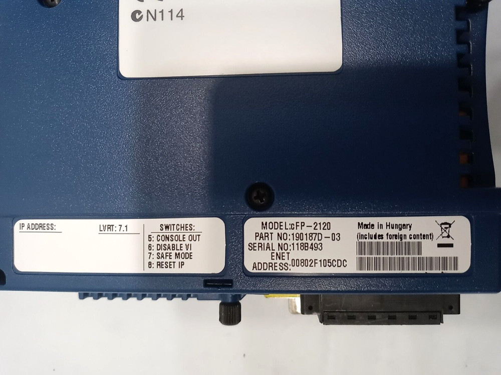 NATIONAL INSTRUMENTS CFP-2120 Controller Interface Ethernet Same As Pictures