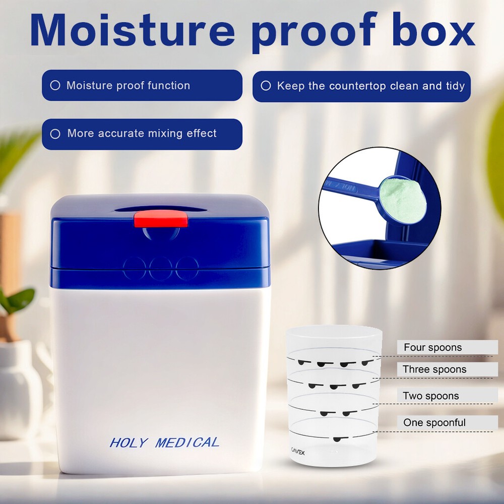 Moisture-Proof Container with Sealable Lid for Impression Materials & Mixer Tool