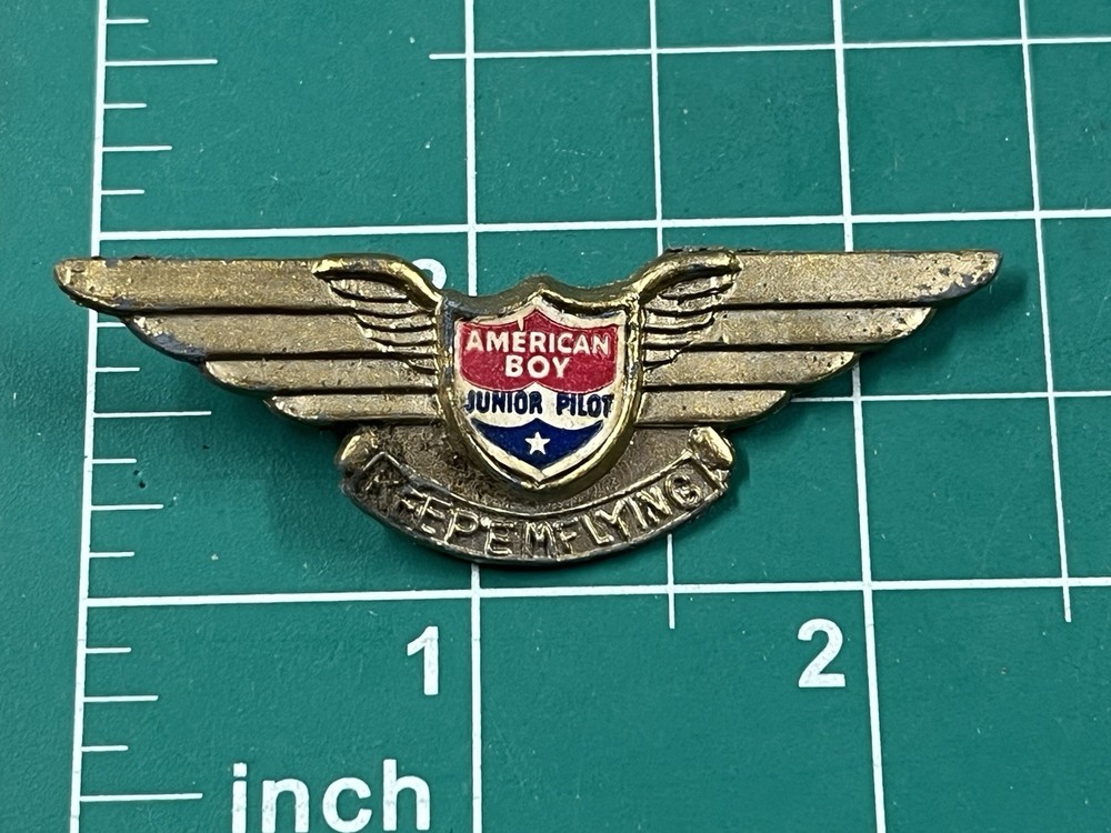 WWII Era American Boy Junior Flight Keep Em Flying Pin
