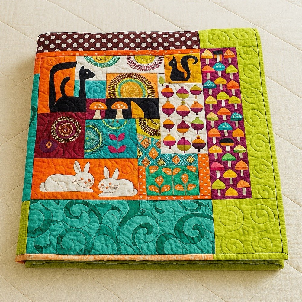 New Vibrant Modern Patchwork Quilt – 51” x 51” 🌟