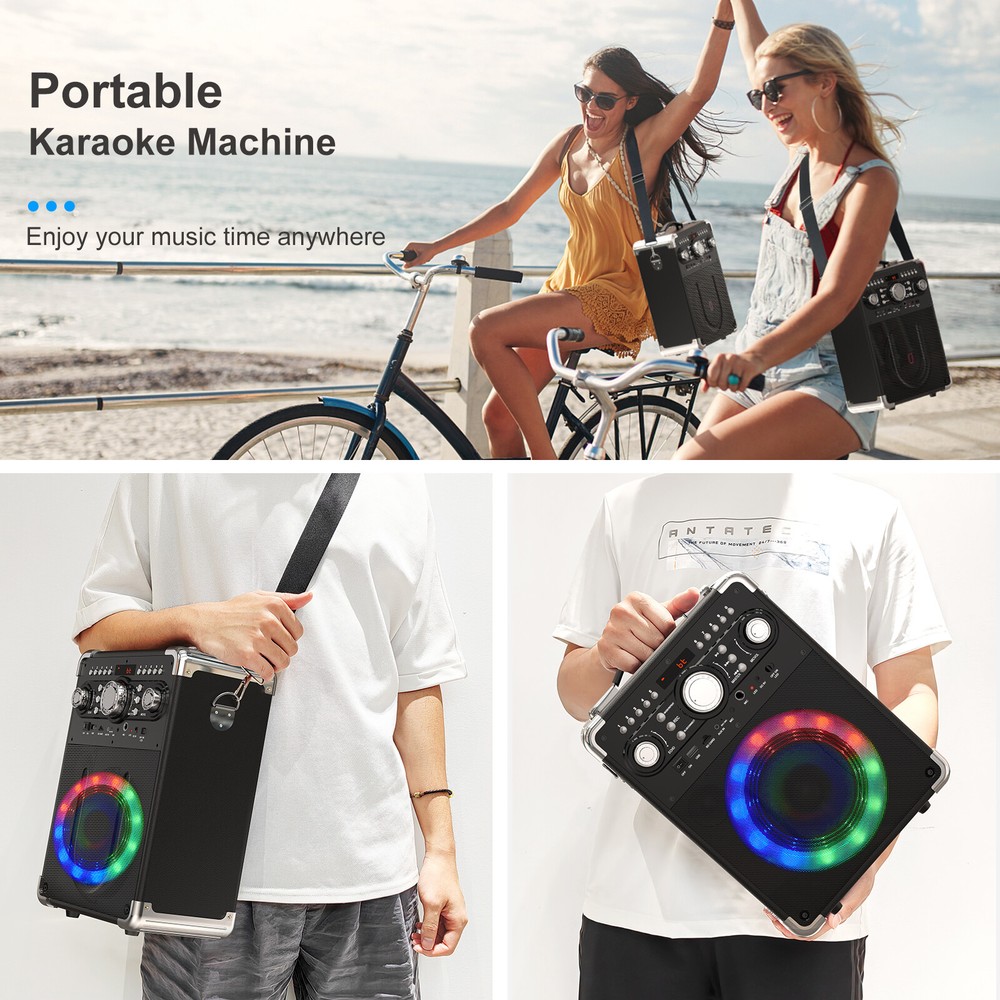 Home Karaoke Machine BT 5.0 +3 Wireless Microphone with Dynamic Lights +Remote