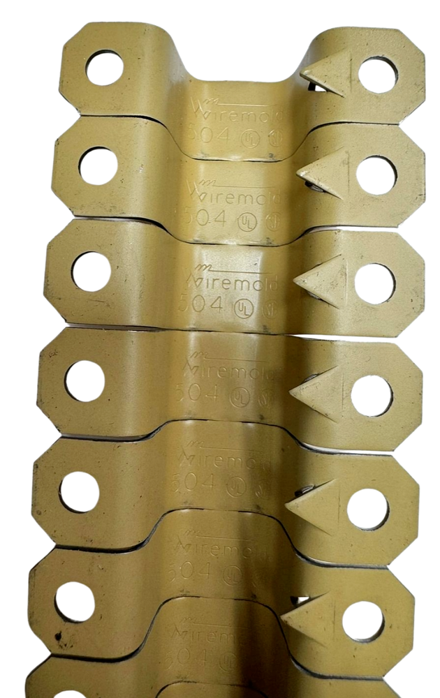 (Box of 100) Wiremold 504 Surface Metal Raceway Fitting Strap Buff