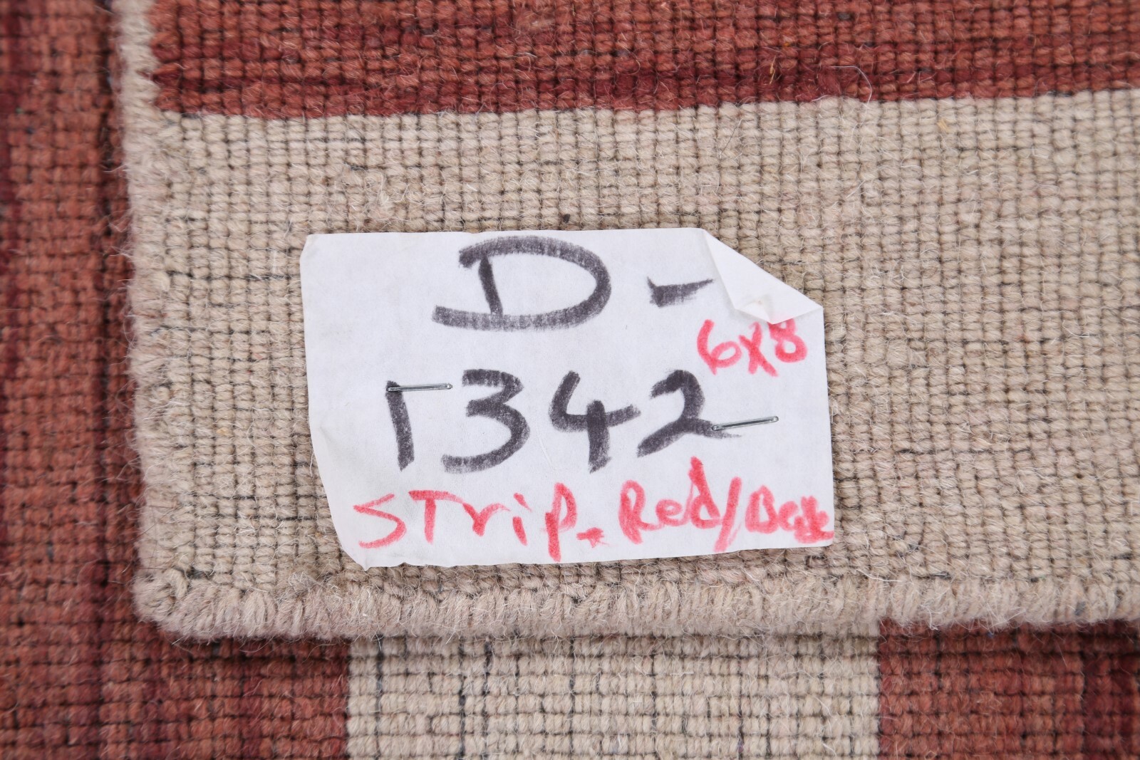 Reversible Striped Design Rust/Beige Gabbeh Oriental Rug Hand-Knotted 6x8 ft