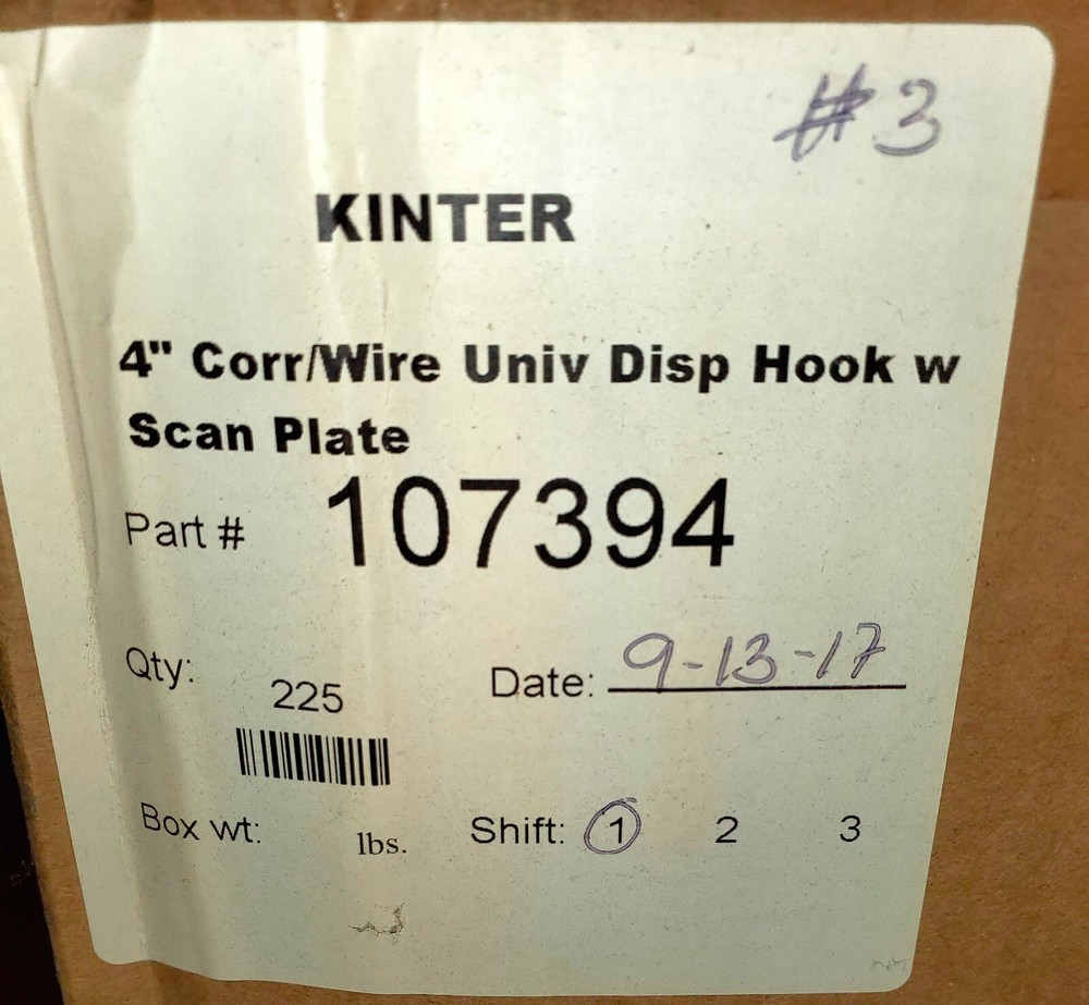 Kinter 4" Stem Length Corrugated Universal Display Hook With Scan Plate 225/Case