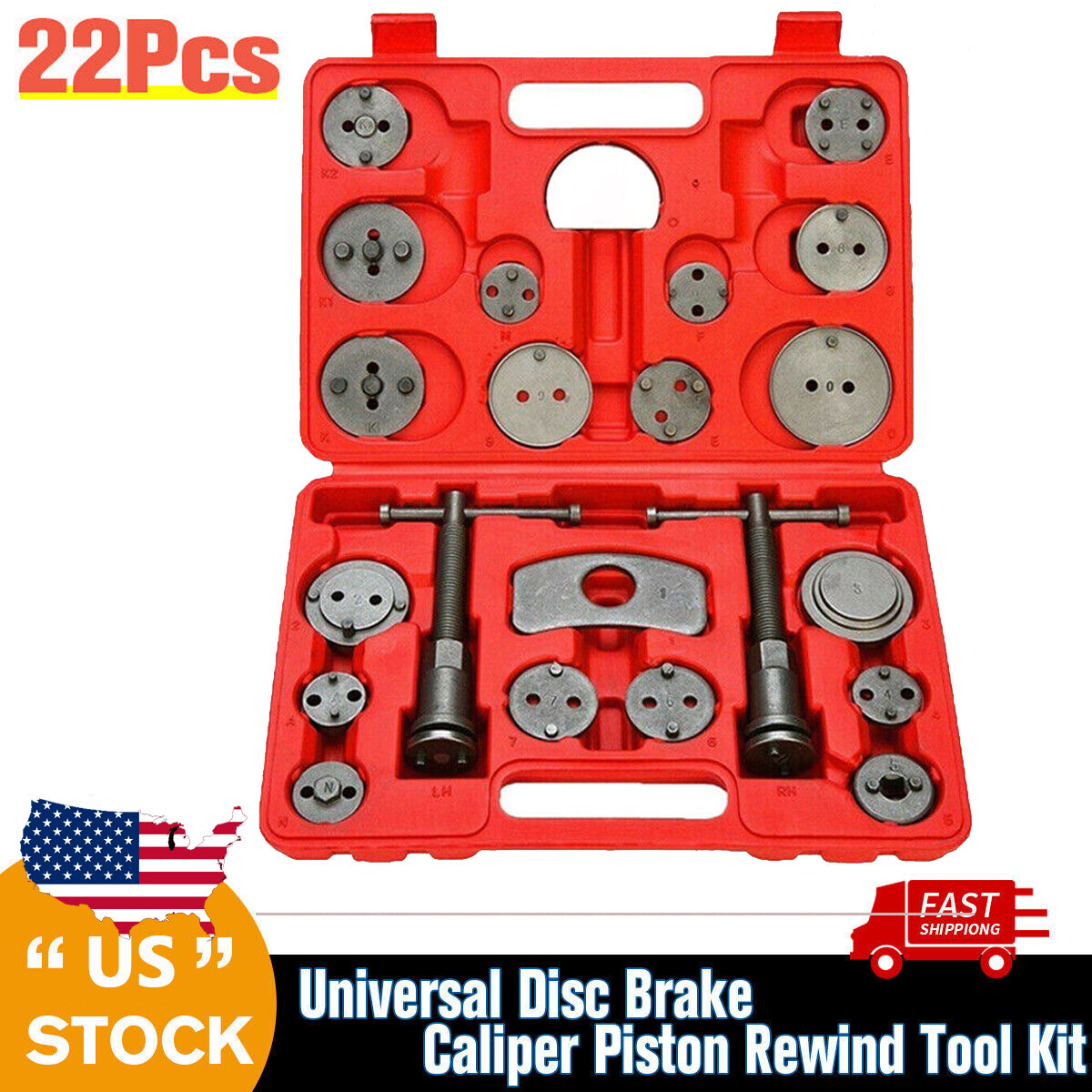 22 Heavy Duty Disc Brake Caliper Tool and Piston Compressor Wind Back Rewind Kit