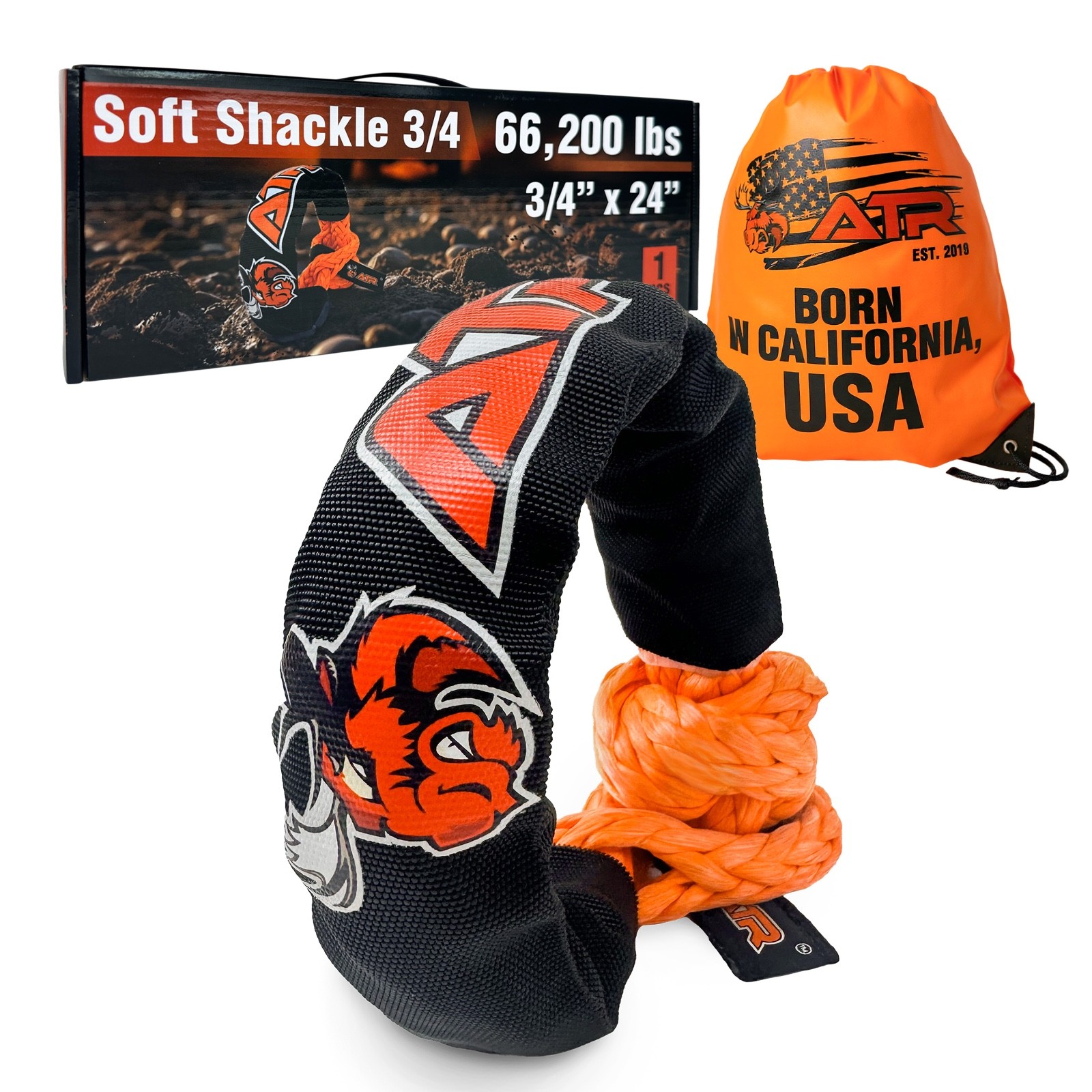 ATR Soft Shackle 66,200 lb – Heavy Duty Tow Recovery Rope w/ Sleeve