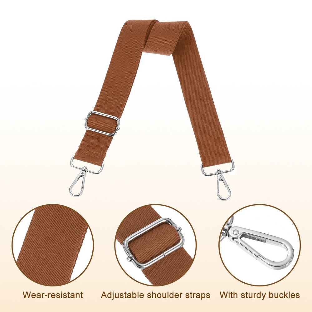 3.8cm Wide Shoulder Strap, Reddish Brown, Silver Pull Core Buckle