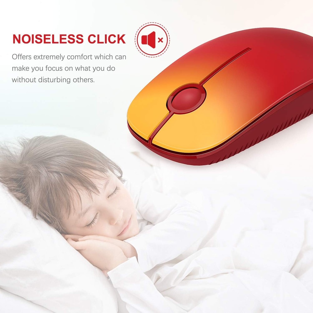 2.4G Wireless Mouse Slim Silent Gradient Red