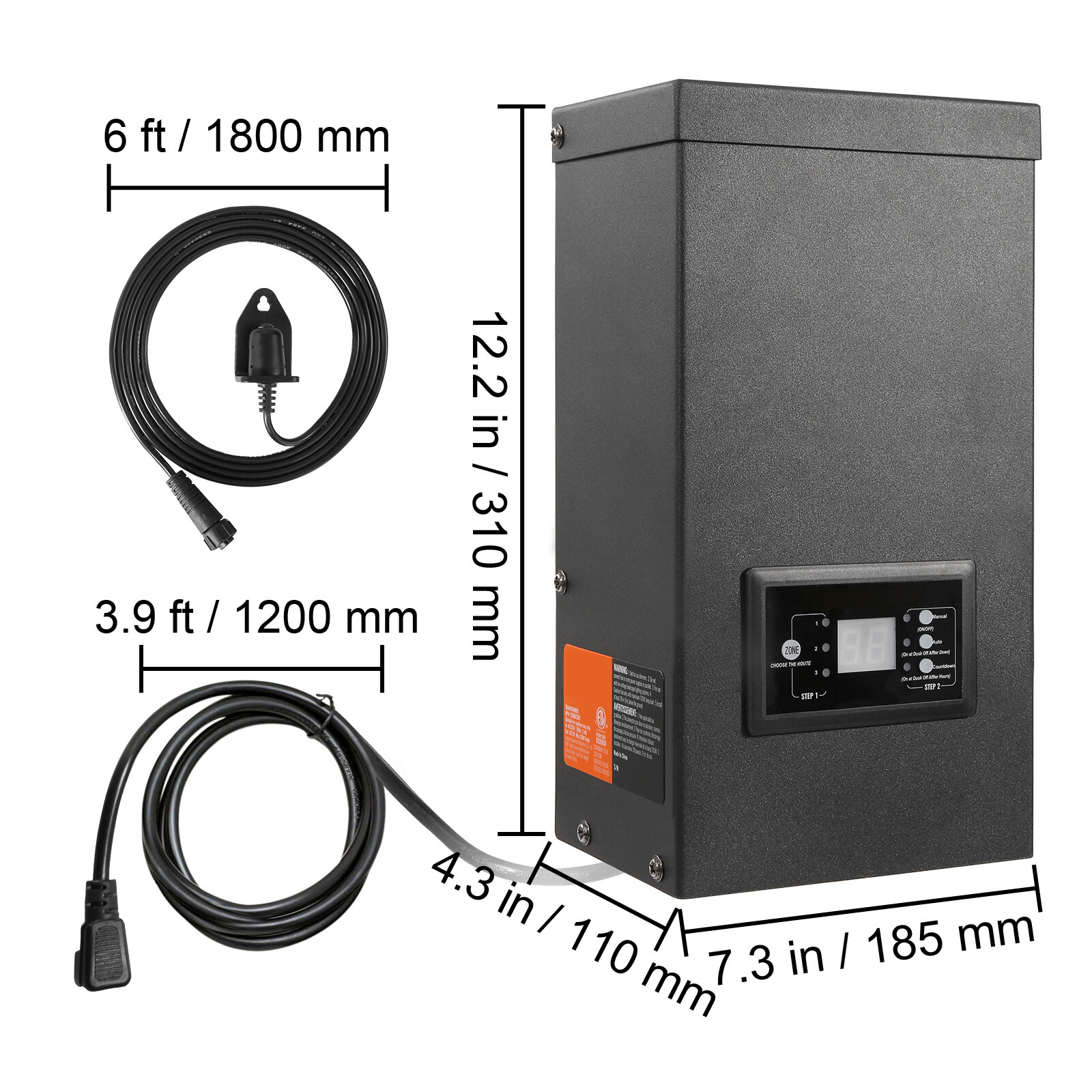 600W Low Voltage Landscape Transformer with Timer and Photocell Sensor