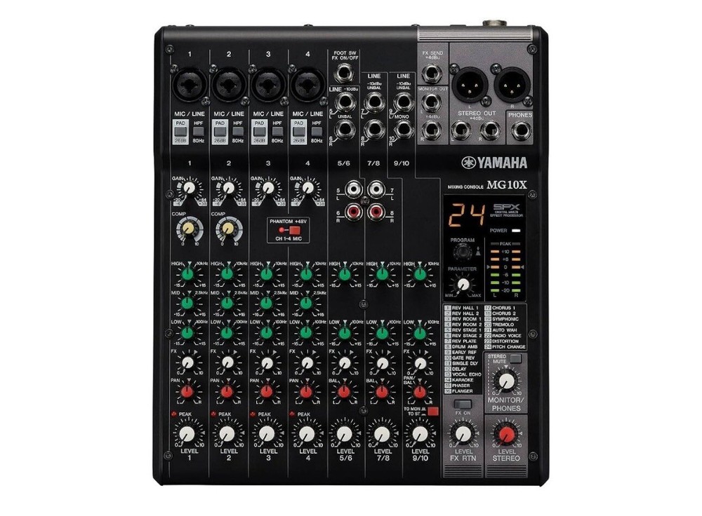 Yamaha Mixer-Unpowered, Multicolored, 10-Input (MG10X CV)