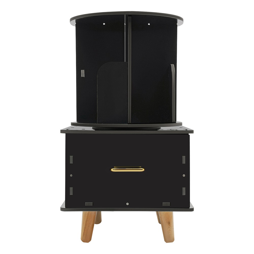 Bedside Table with Drawer, Corner High End Table, Rotating Bookshelf with Drawer