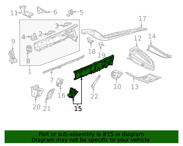 Genuine GM Driver Side Front Compartment Outer Side Rail 84296384